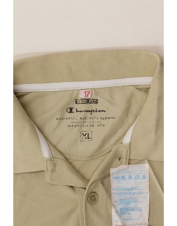 CHAMPION Mens Polo Shirt XL Beige Cotton Vintage Champion and Second-Hand Champion from Messina Hembry 