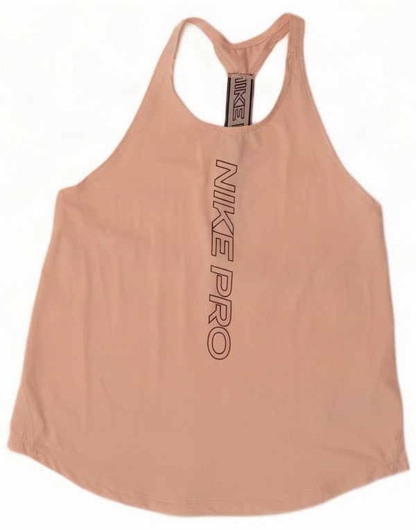 Nike Womens Dri Fit Graphic T-Shirt Top UK 12 Medium Pink Colourblock