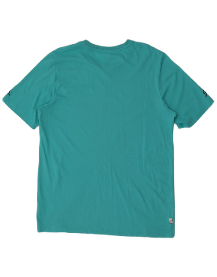 Adidas Mens Graphic T-Shirt Top Large Blue Polyester