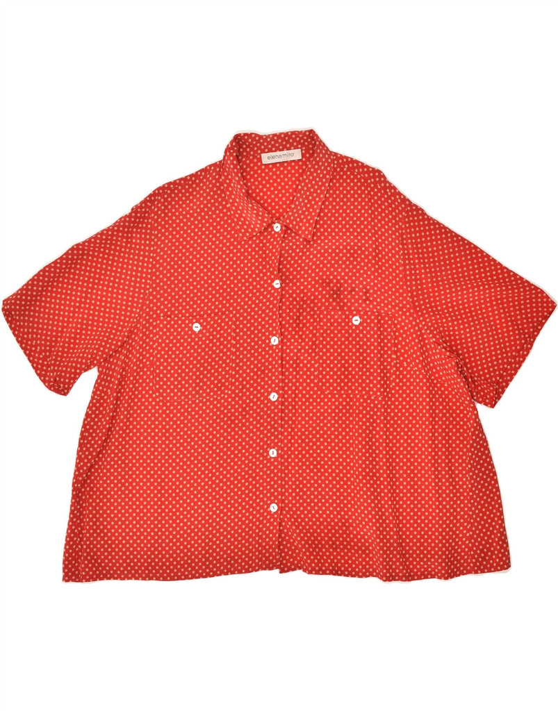 ELENA MIRO Womens Short Sleeve Shirt Blouse UK 20 2XL Red Spotted | Vintage ELENA MIRO | Thrift | Second-Hand ELENA MIRO | Used Clothing | Messina Hembry 