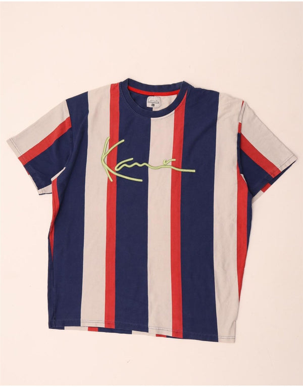 Karl Kani Mens Graphic T-Shirt Top XL Multicoloured Striped