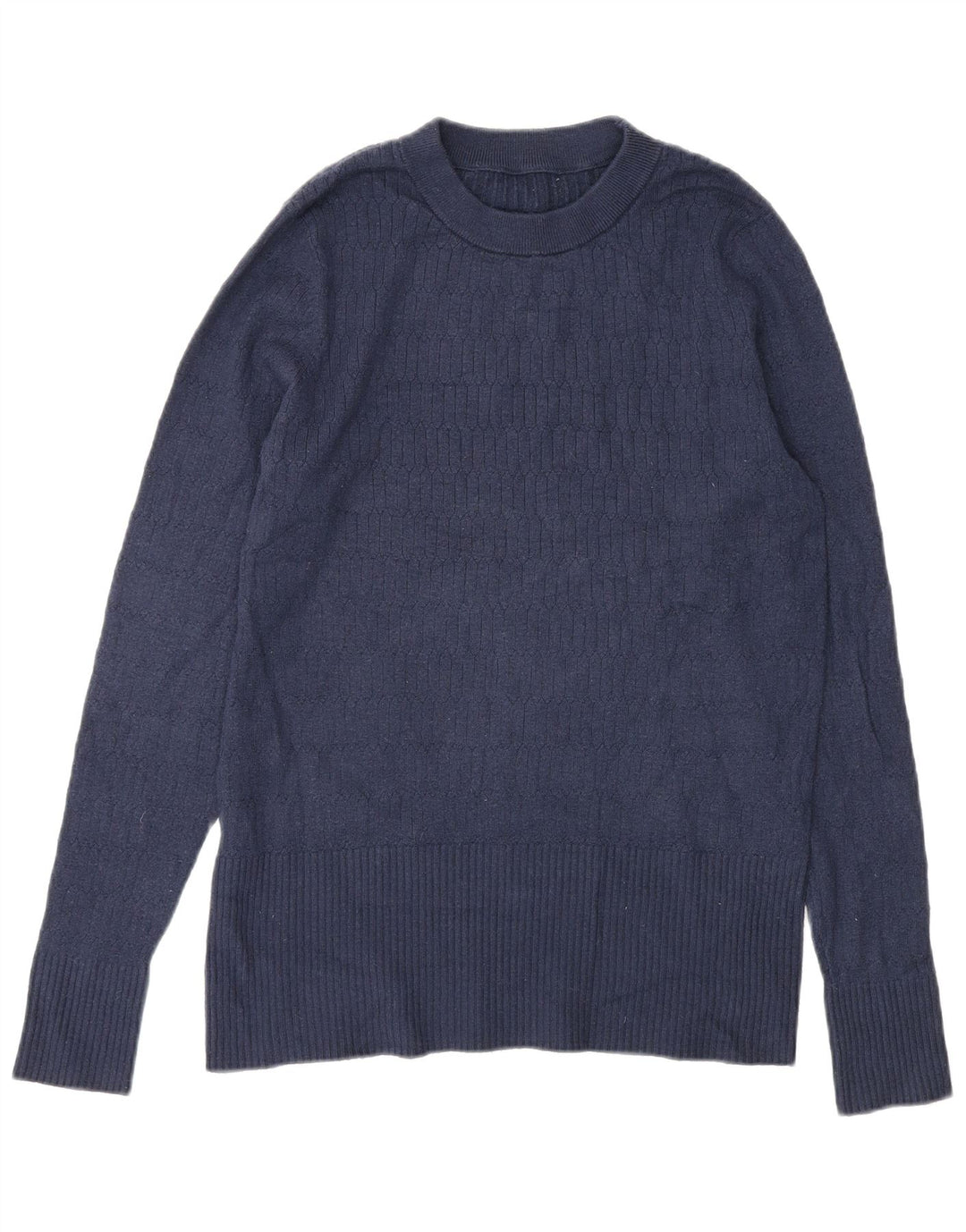 Marks & Spencer Womens Crew Neck Jumper Sweater UK 14 Large Navy Blue