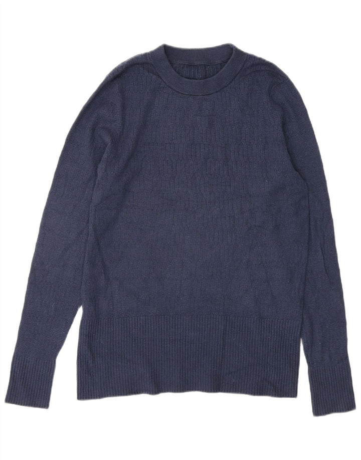 Marks & Spencer Womens Crew Neck Jumper Sweater UK 14 Large Navy Blue