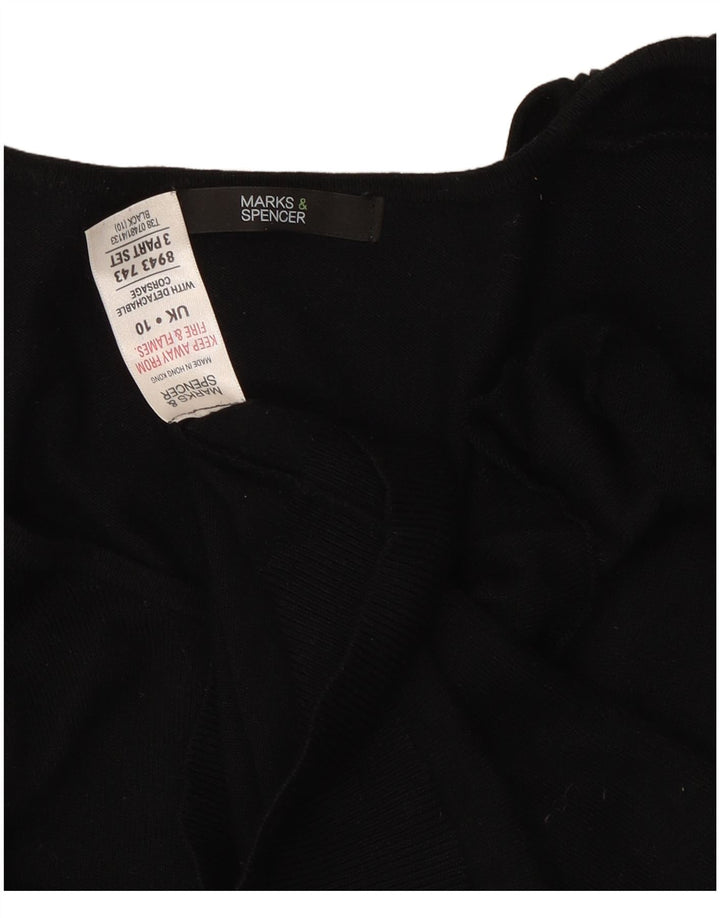 Marks & Spencer Womens Boat Neck Jumper Sweater UK 10 Small Black