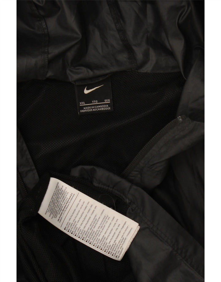 Nike Mens Hooded Rain Jacket UK 44 2XL Black Polyester