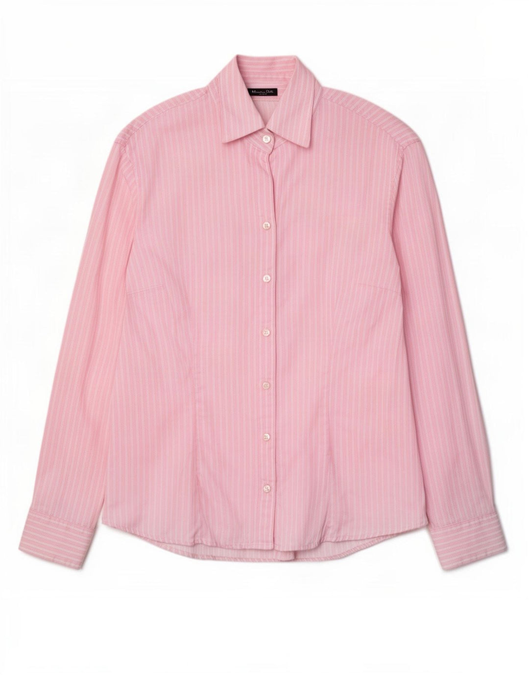 Massimo Dutti Womens Shirt EU 42 Large Pink Pinstripe Cotton