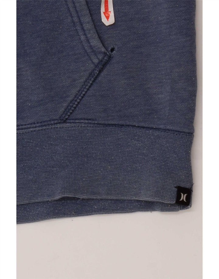 Hurley Mens Graphic Hoodie Jumper Medium Blue Cotton