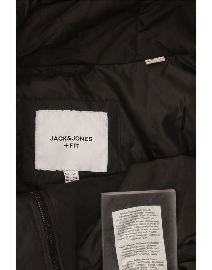 Jack & Jones Mens Hooded Windbreaker Jacket UK 42 XL Black Polyester