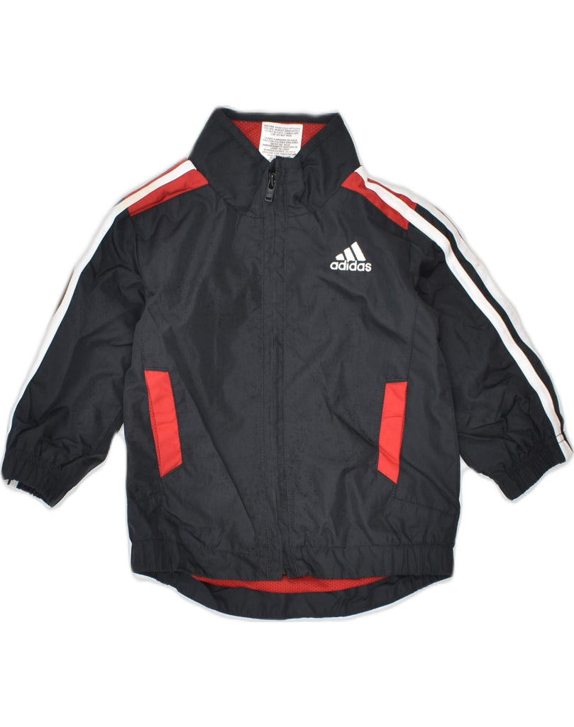 ADIDAS Baby Boys Rain Jacket 6-9 Months Black Polyester | Vintage | Thrift | Second-Hand | Used Clothing | Messina Hembry 