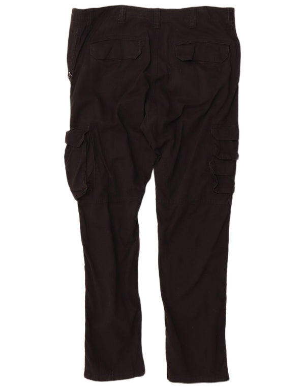 Wrangler Mens Regular Tapered Cargo Trousers W38 L32 Black Cotton