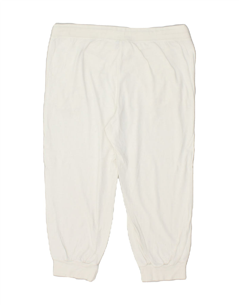 NIKE Womens Crop Tracksuit Trousers Joggers UK 10/12 Medium White | Vintage Nike | Thrift | Second-Hand Nike | Used Clothing | Messina Hembry 