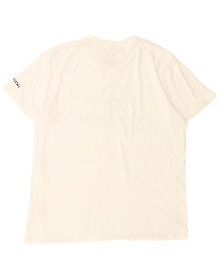 Columbia Mens Graphic T-Shirt Top Medium White Cotton