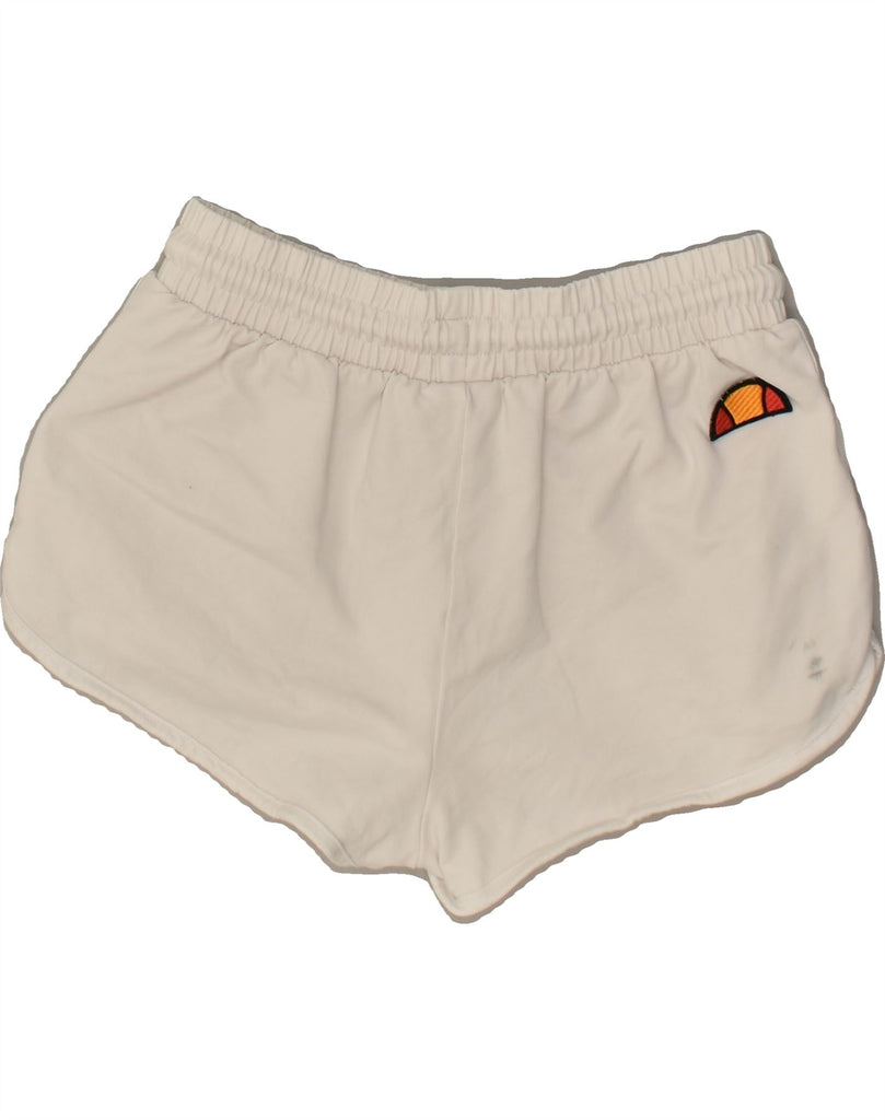 ELLESSE Womens Sport Shorts UK 4 XS White Cotton Vintage Ellesse and Second-Hand Ellesse from Messina Hembry 