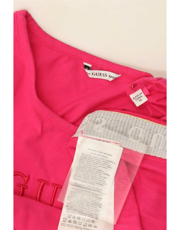 Guess Womens Graphic Vest Top UK 14 Medium Pink Colourblock Cotton