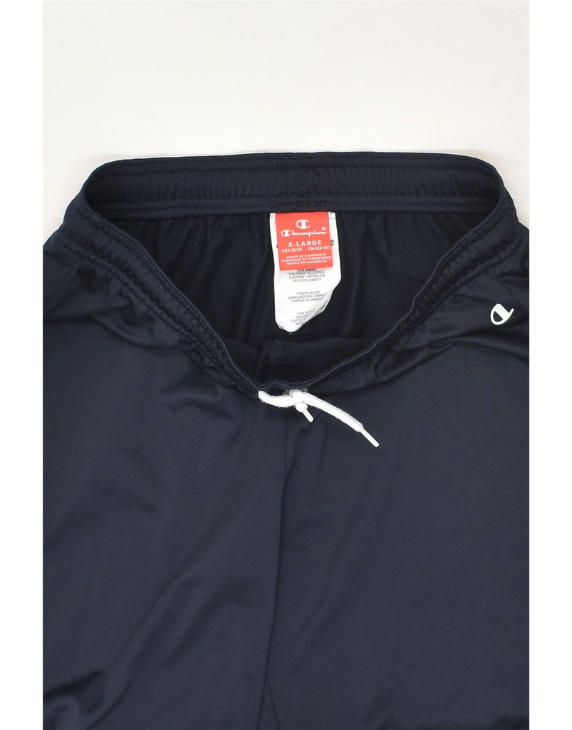 CHAMPION Boys Tracksuit Trousers 13-14 Years XL Navy Blue Polyester | Vintage Champion | Thrift | Second-Hand Champion | Used Clothing | Messina Hembry 