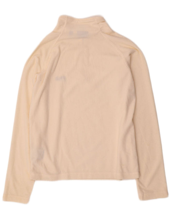Fila Womens Zip Neck Fleece Jumper UK 10 Small Off White Polyester