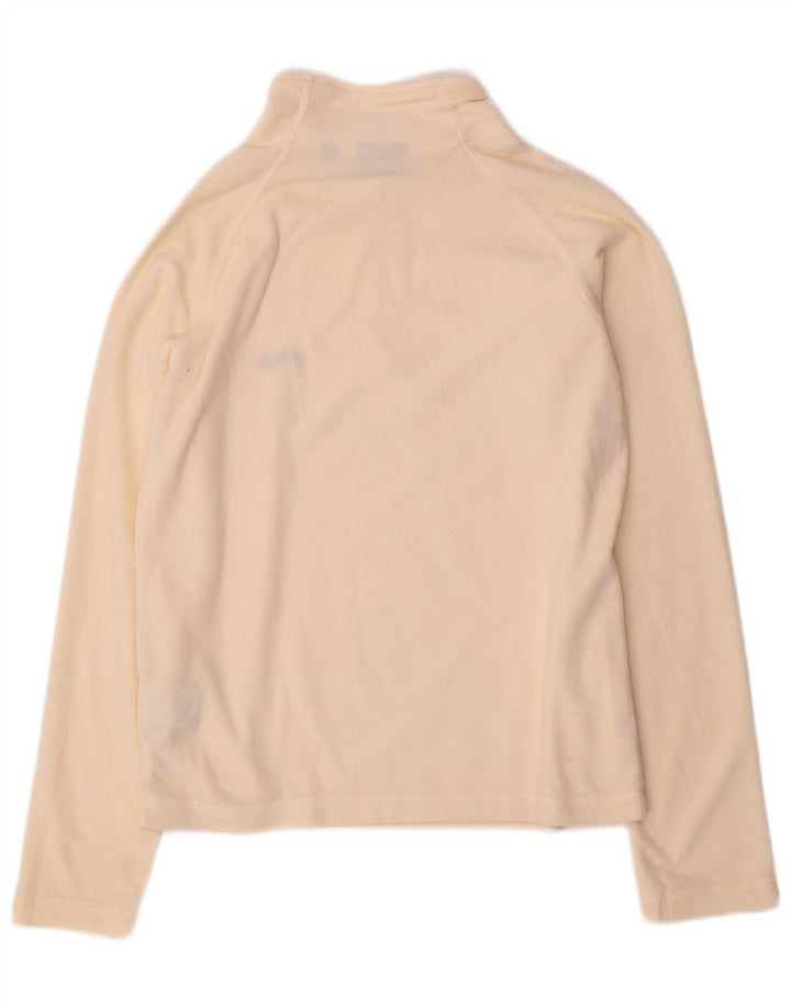 Fila Womens Zip Neck Fleece Jumper UK 10 Small Off White Polyester