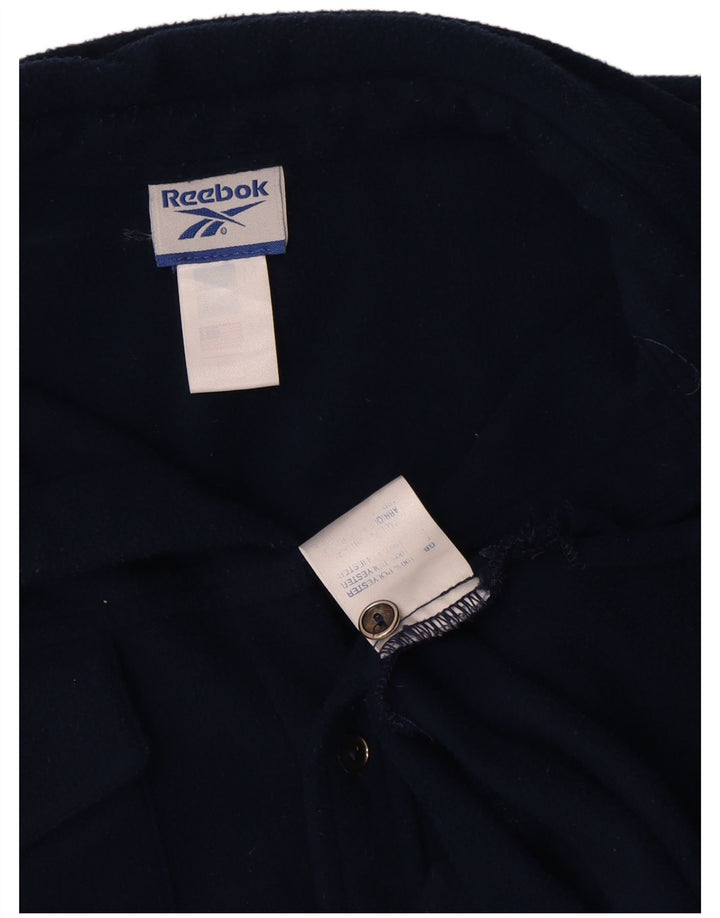 Reebok Mens Fleece Shirt Large Navy Blue Polyester