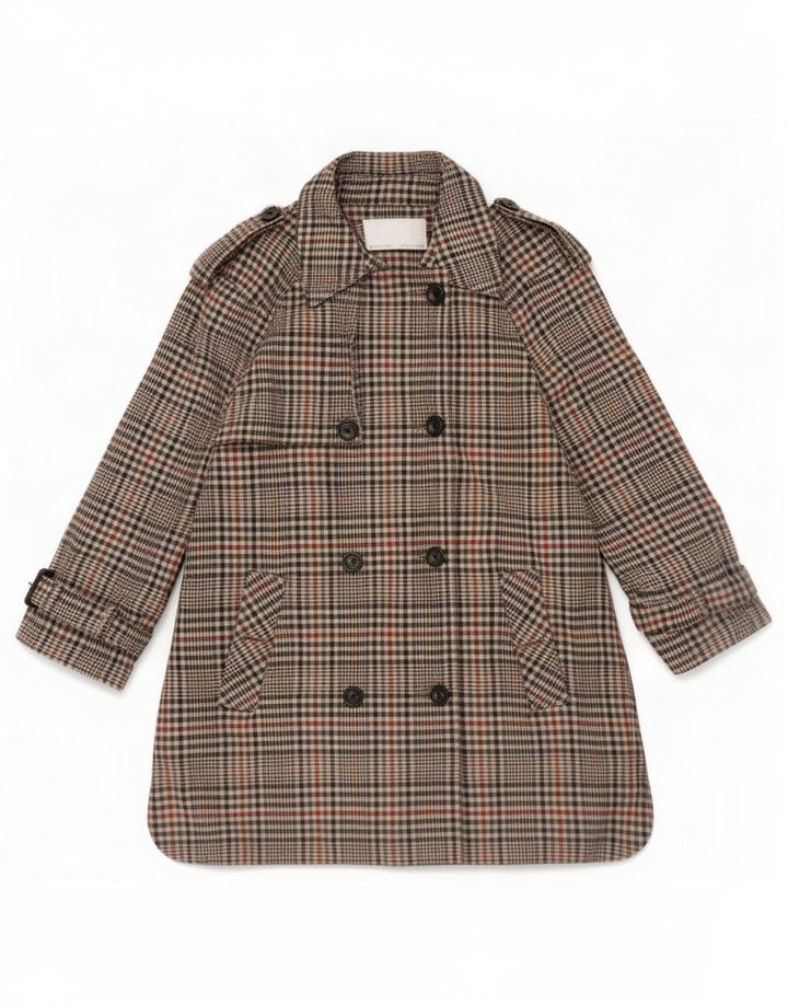 Zara Womens Trench Coat UK 14 Medium Multicoloured Houndstooth