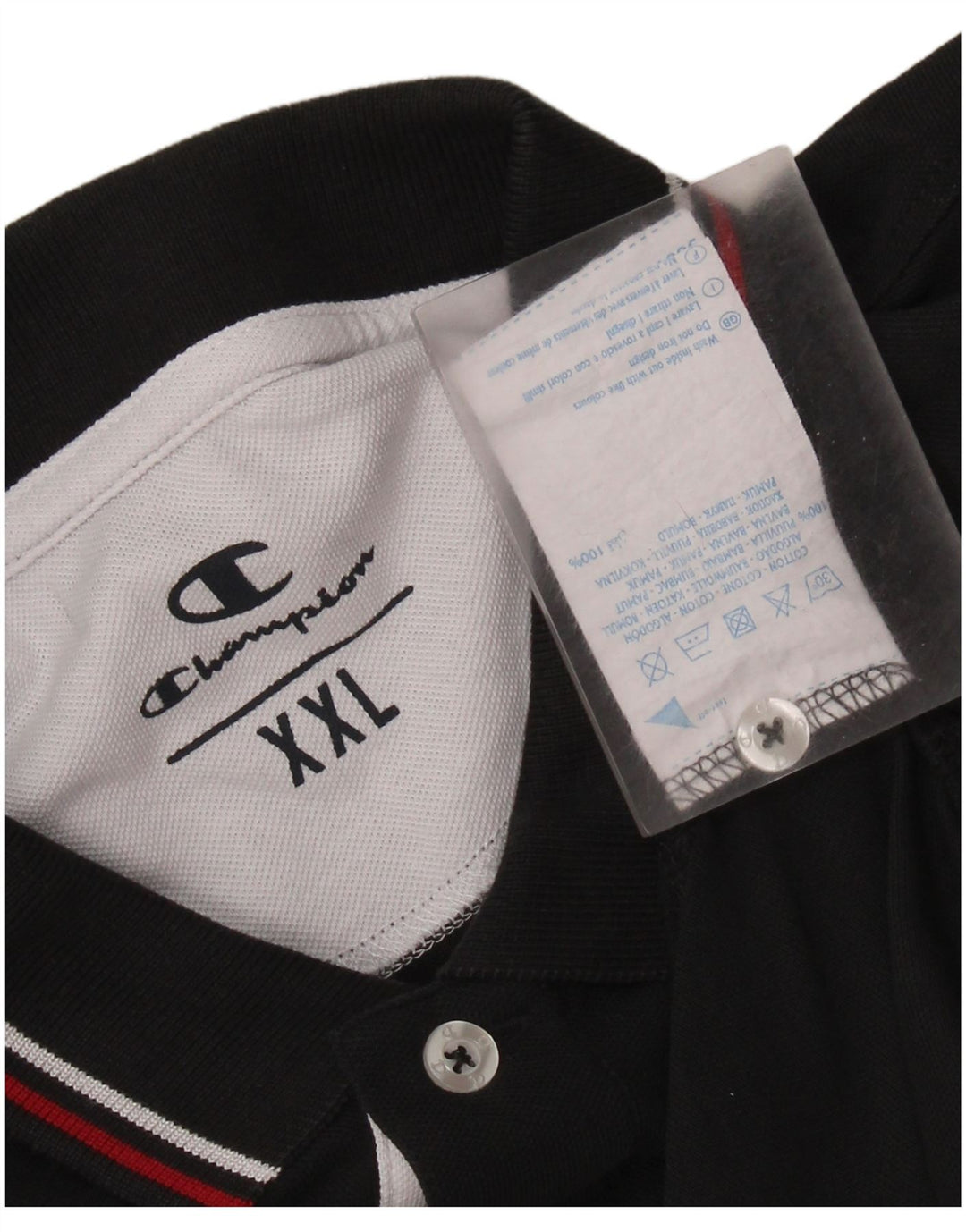Champion Mens Polo Shirt 2XL Black Cotton