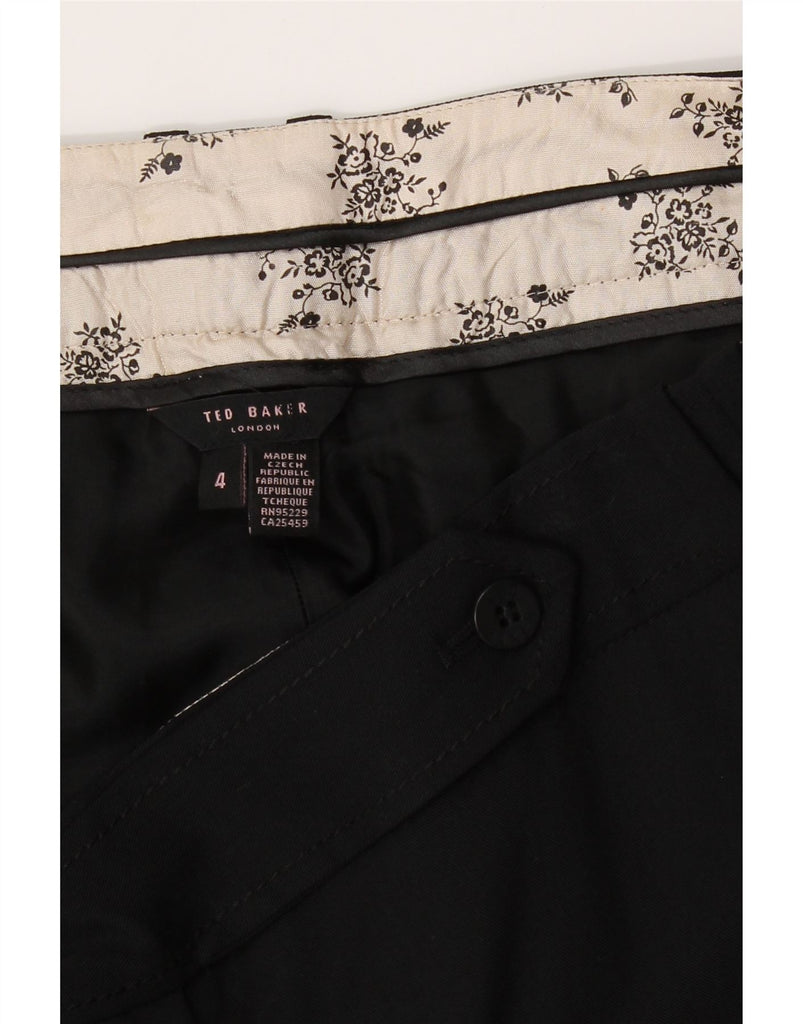 TED BAKER Womens Straight Suit Trousers Size 4 Large W32 L34 Black Viscose Vintage Ted Baker and Second-Hand Ted Baker from Messina Hembry 