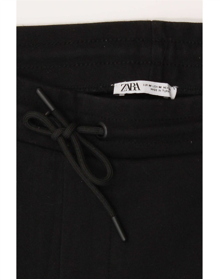 Zara Mens Sport Shorts Medium Black Cotton