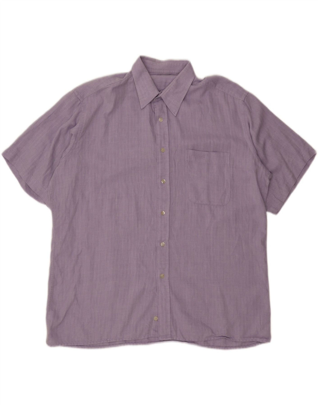 Pierre Cardin Mens Shirt Size 17 1/2 43 XL Purple Herringbone Cotton