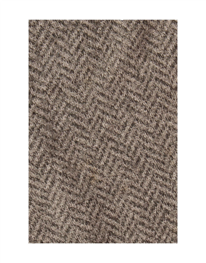 MARKS & SPENCER Mens Crew Neck Jumper Sweater Medium Grey Herringbone Wool Vintage Marks & Spencer and Second-Hand Marks & Spencer from Messina Hembry 