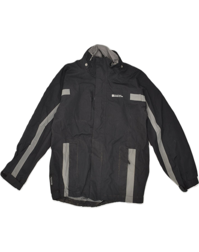 MOUNTAIN WAREHOUSE Boys Rain Jacket 9-10 Years Black Colourblock Polyester | Vintage Mountain Warehouse | Thrift | Second-Hand Mountain Warehouse | Used Clothing | Messina Hembry 