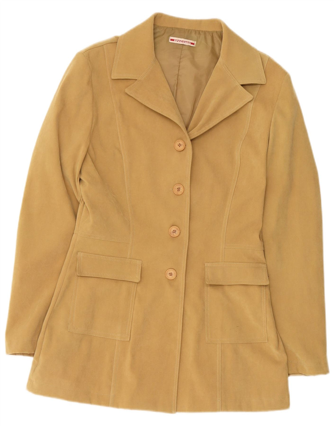 Specchio Womens 4 Button Blazer Jacket UK 14 Large Beige Polyester