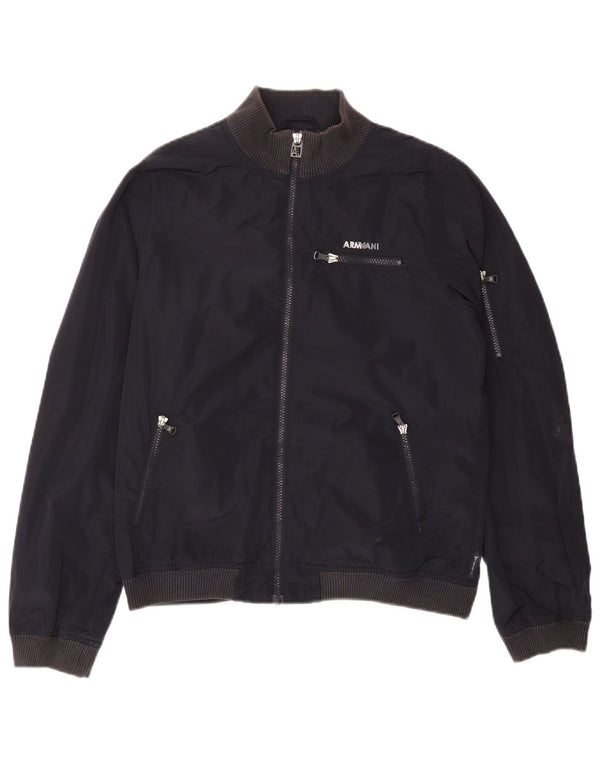 ARMANI JUNIOR Boys Bomber Jacket 15-16 Years Navy Blue Polyester