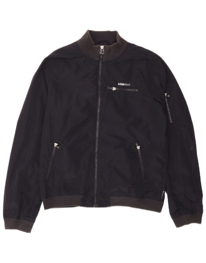 ARMANI JUNIOR Boys Bomber Jacket 15-16 Years Navy Blue Polyester