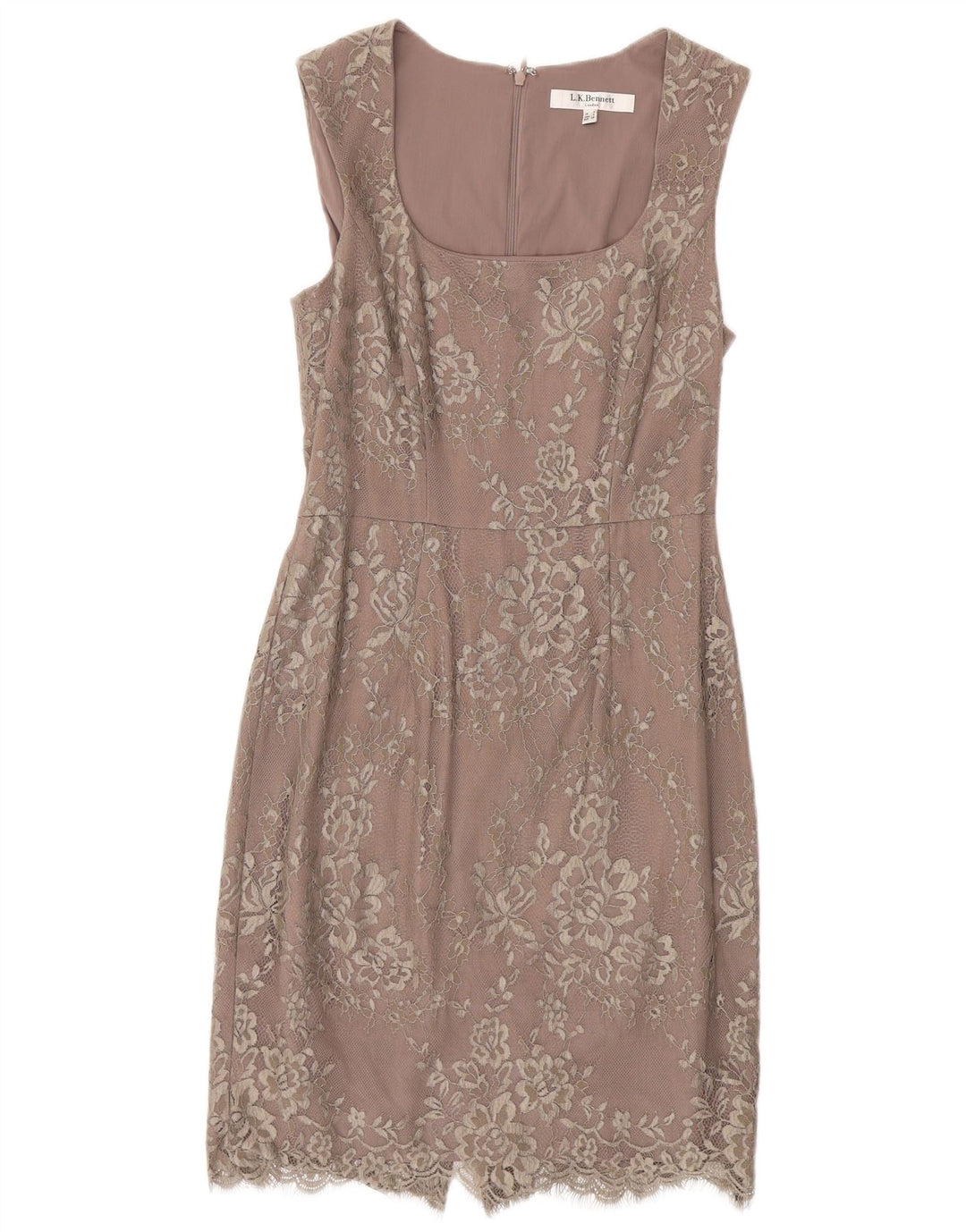 L.K. BENNETT Womens Sleeveless Sheath Dress UK 8 Small Purple Floral Nylon