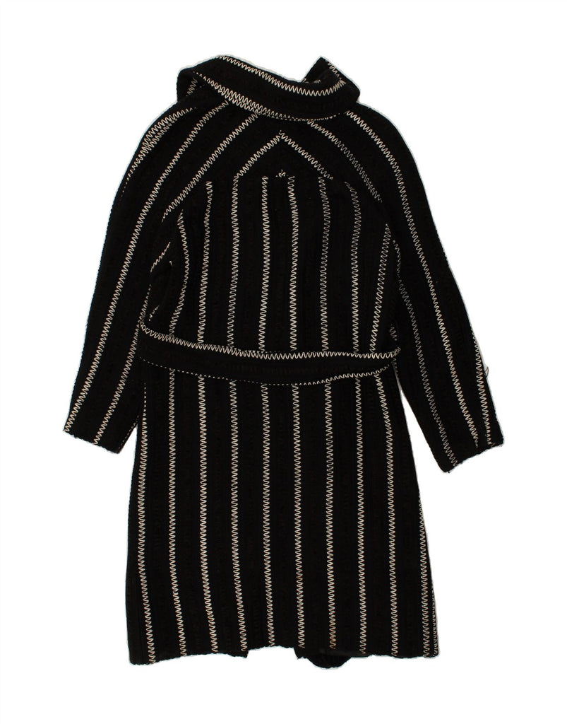 VINTAGE Womens Overcoat IT 44 Medium Black Striped | Vintage Vintage | Thrift | Second-Hand Vintage | Used Clothing | Messina Hembry 