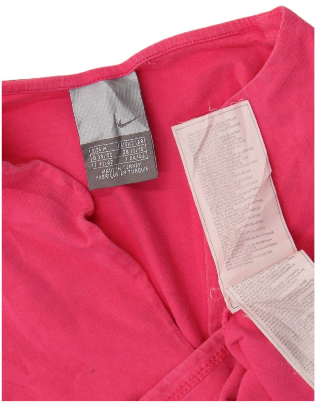 Nike Womens Crop T-Shirt Top UK 10/12 Medium Pink Cotton