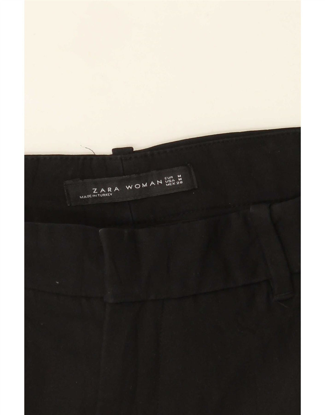 Zara Womens Straight Chino Trousers Medium W28 L27 Black