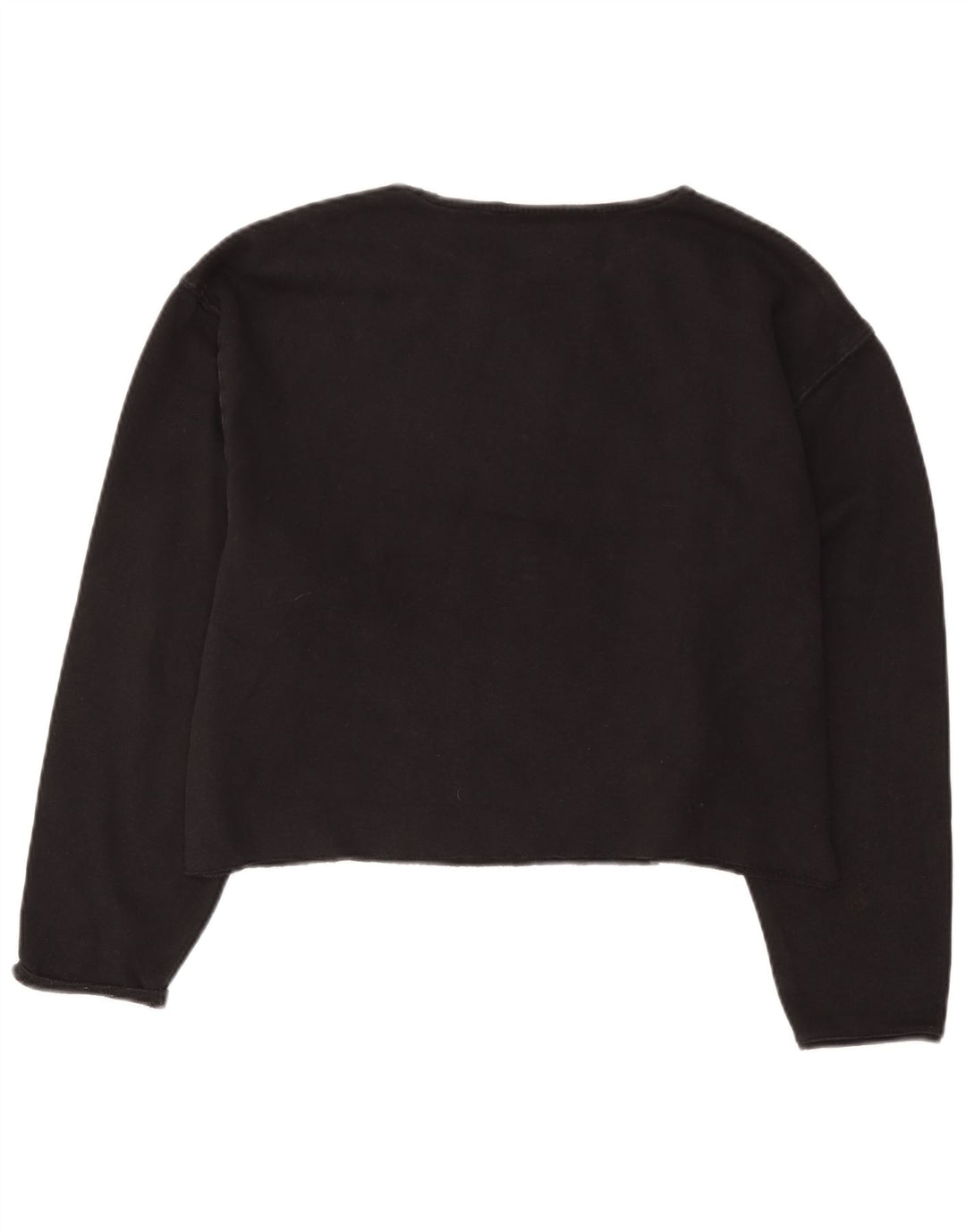Fila Womens Crop Graphic Sweatshirt Jumper UK 16 Large Black