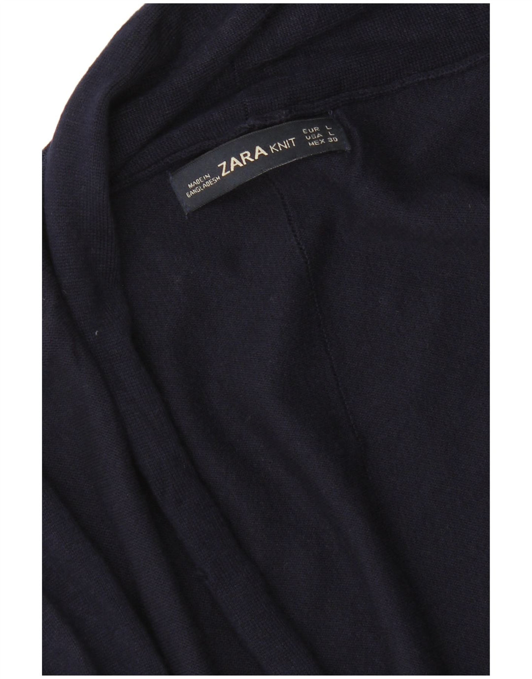 Zara Womens Open Cardigan Sweater UK 14 Large Navy Blue