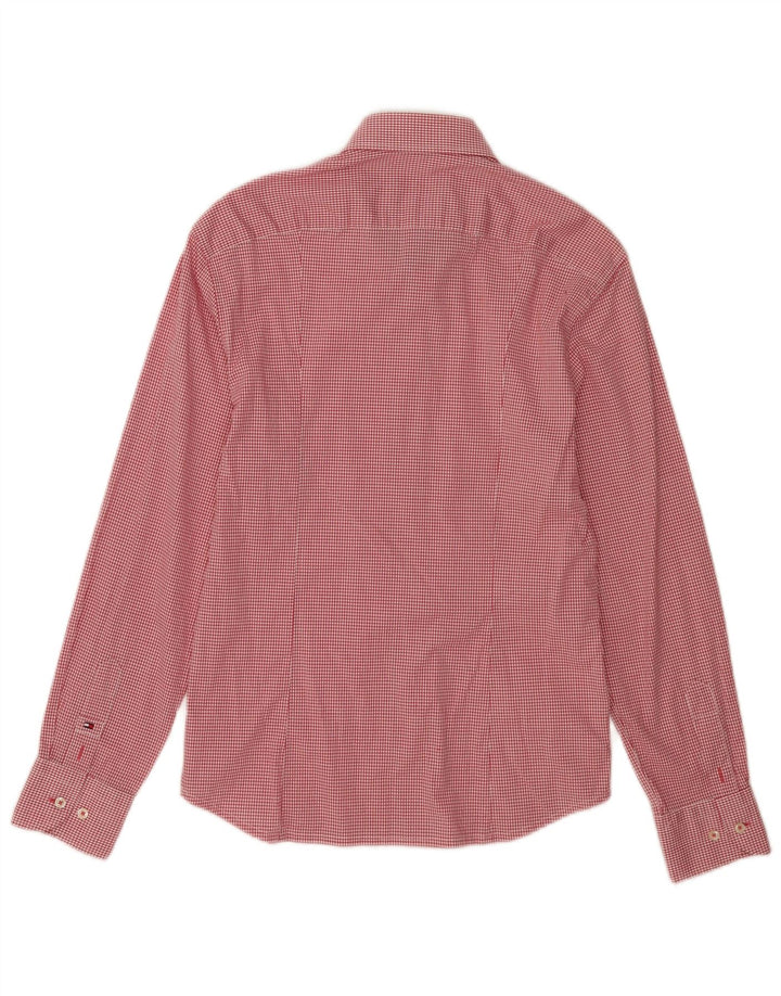 Tommy Hilfiger Mens Regular Fit Shirt Size 38 15 Medium Red Gingham