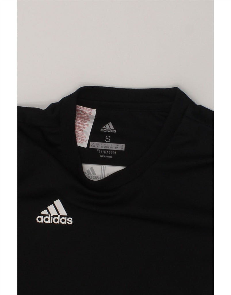 ADIDAS Boys Climacool T-Shirt Top 9-10 Years Small Black Polyester | Vintage Adidas | Thrift | Second-Hand Adidas | Used Clothing | Messina Hembry 