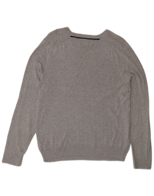 Penguin Mens Boat Neck Jumper Sweater Medium Grey Cotton