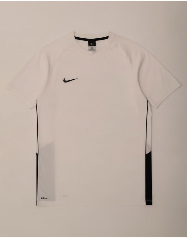 Nike Mens Dri Fit T-Shirt Top UK 42/44 Large White Colourblock Polyester