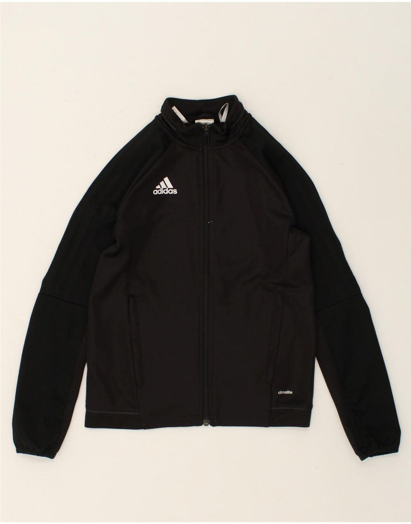 ADIDAS Boys Climalite Tracksuit Top Jacket 9-10 Years Black Colourblock | Vintage Adidas | Thrift | Second-Hand Adidas | Used Clothing | Messina Hembry 