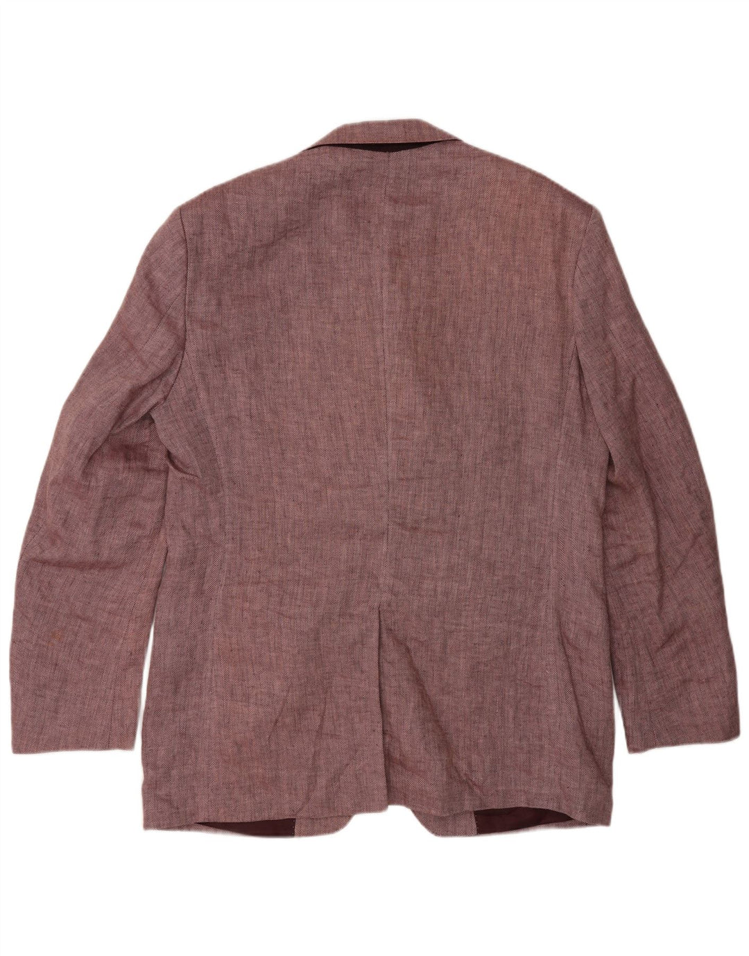 Marks & Spencer Mens 2 Button Blazer Jacket UK 40 Medium Pink Herringbone