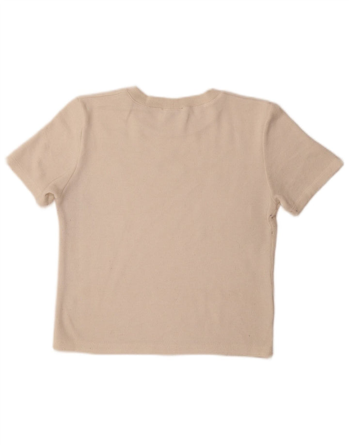 Zara Womens T-Shirt Top UK 12 Medium Beige