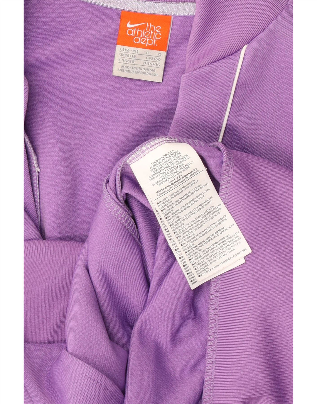 Nike Womens Tracksuit Top Jacket UK 16/18 Large Purple Polyester