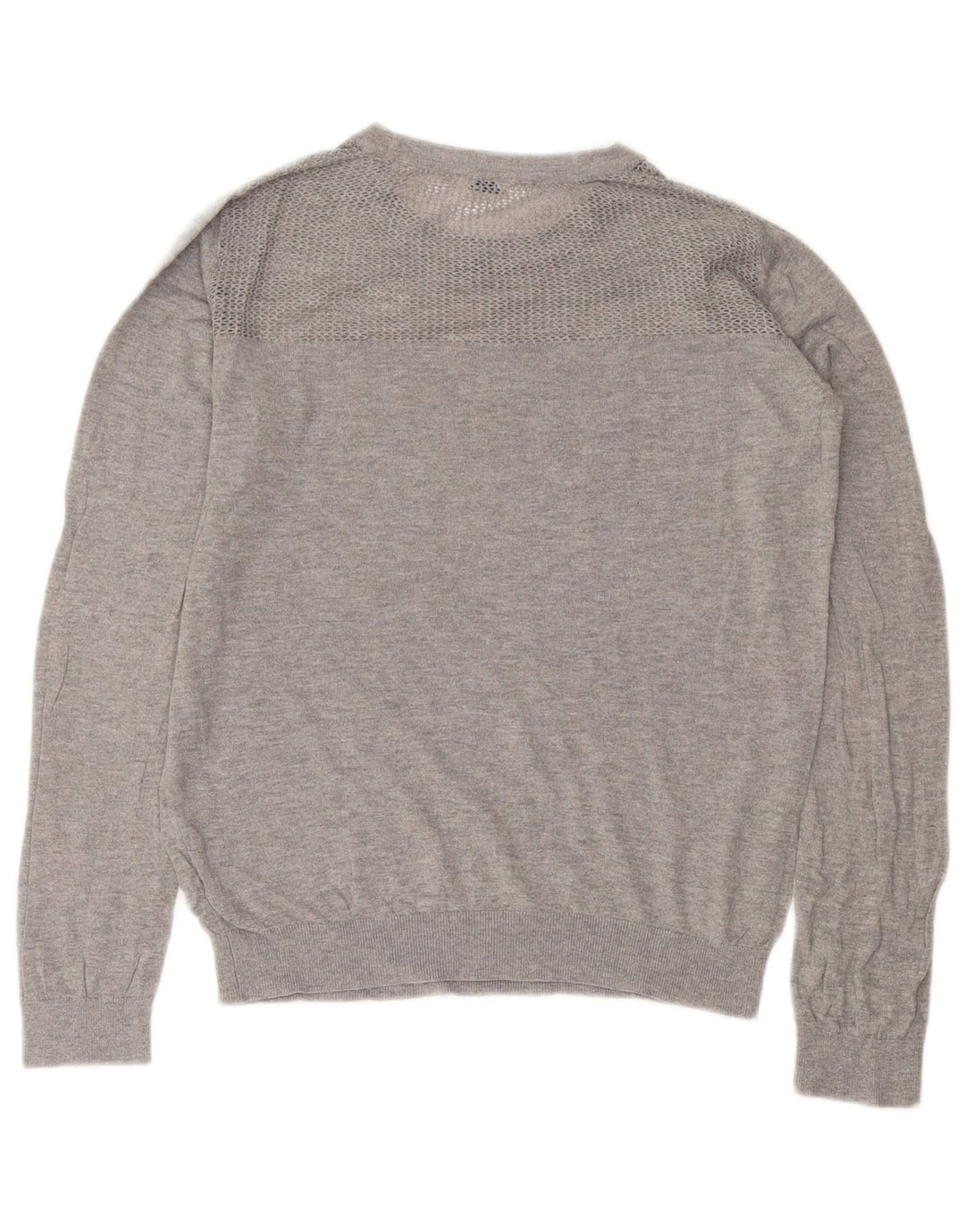 Jack Wills Womens Crew Neck Jumper Sweater UK 12 Medium Grey Cotton