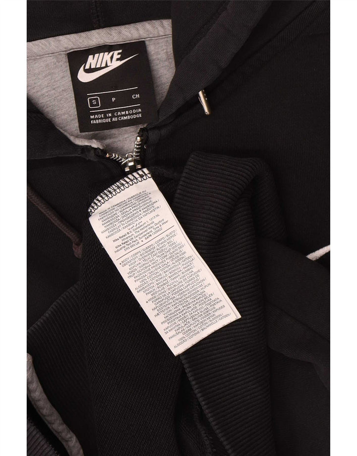 Nike Mens Zip Hoodie Sweater Small Black Cotton