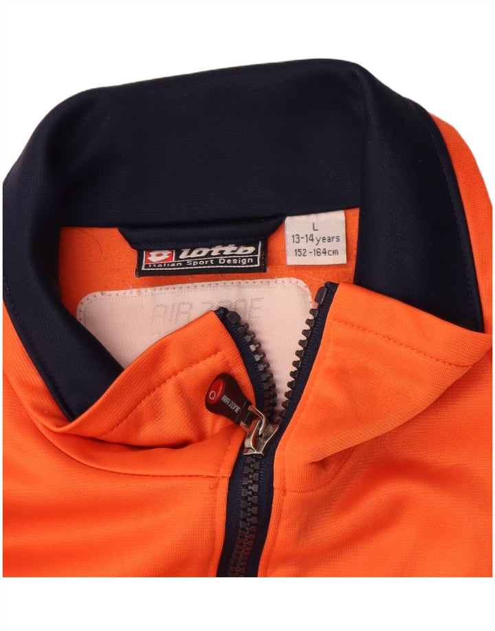 Lotto Boys Tracksuit Top Jacket 13-14 Years Large Orange Colourblock