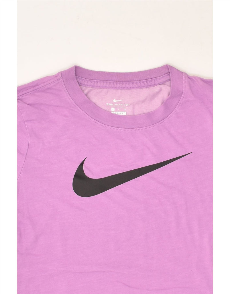 NIKE Womens Dri Fit Loose Fit Graphic T-Shirt Top UK 10 Small Purple | Vintage Nike | Thrift | Second-Hand Nike | Used Clothing | Messina Hembry 